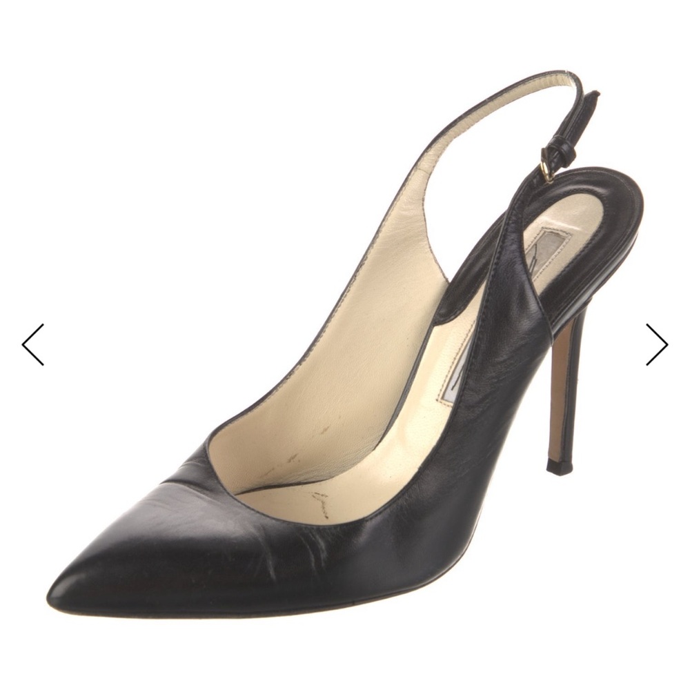 Brian Atwood Black Slingback Heels